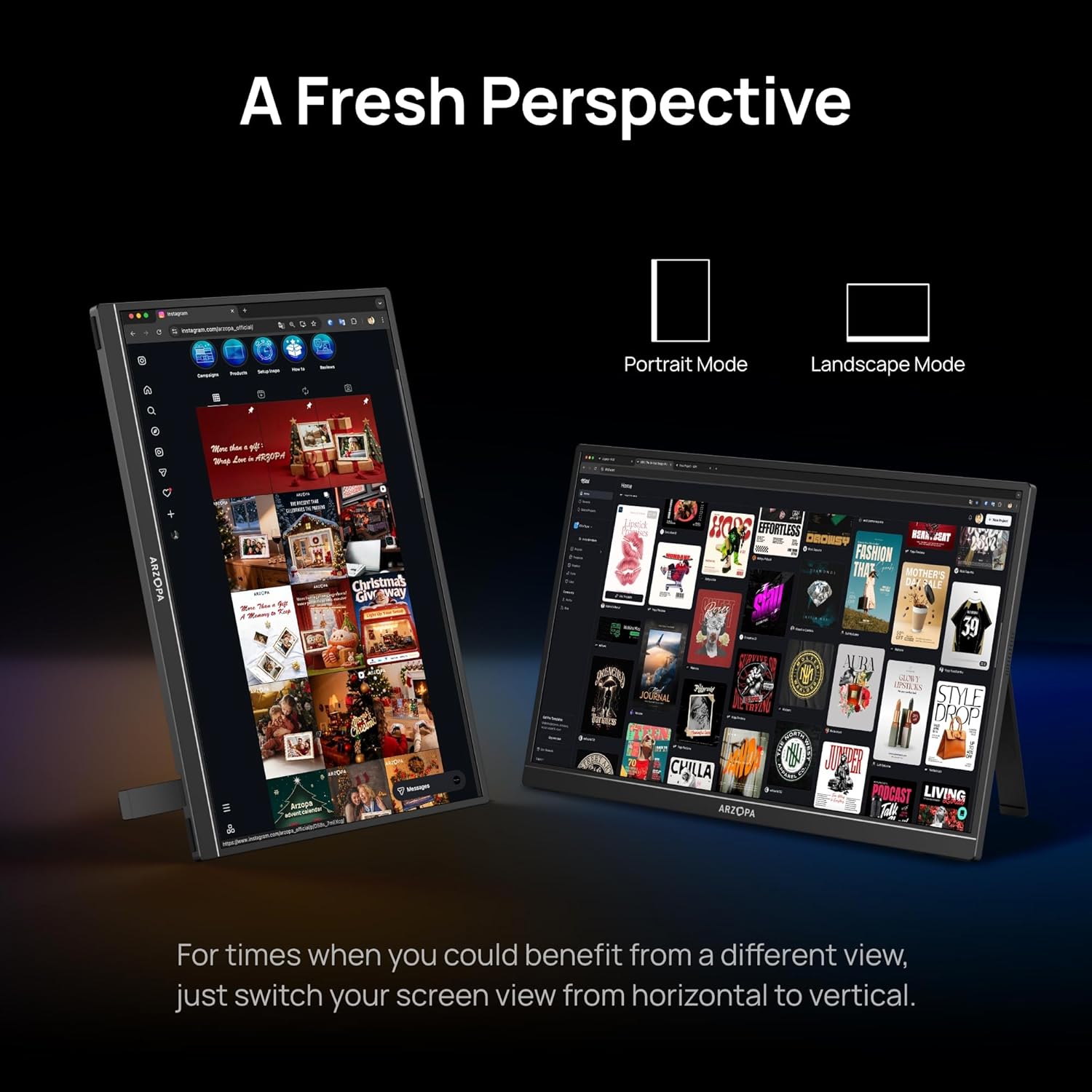 Arzopa Z1RC | 16" 2.5K Portable Monitor with 500nits 8bit Display