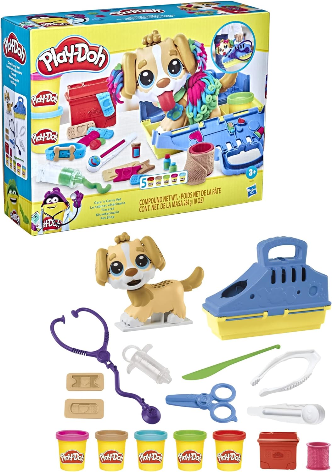 Hasbro Play-Doh Care 'n Carry Vet Set - Fun Pet Play for Kids