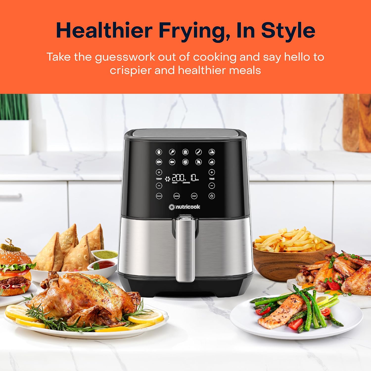 Nutricook Rapid Airfryer 2, 3.6L / Digital Control Panel Display - Black