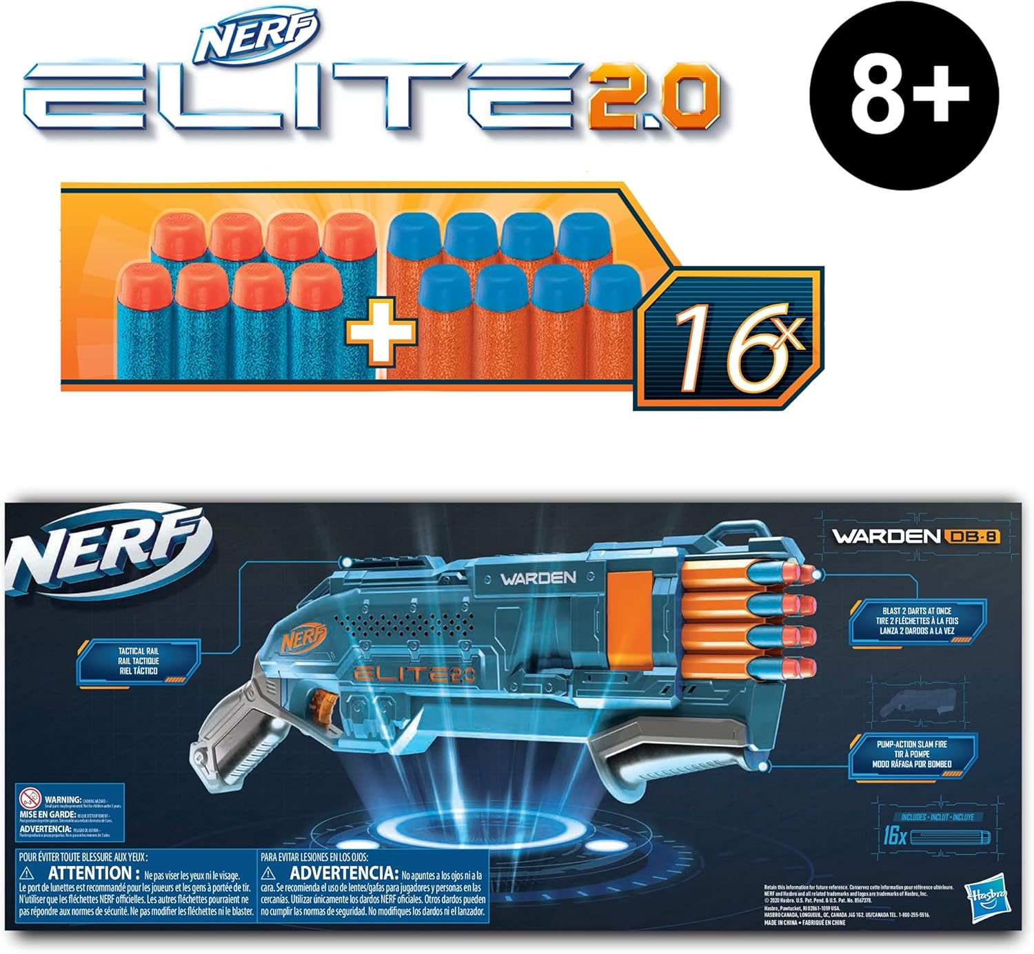 Hasbro Nerf Elite 2.0 Warden Db-8 Blaster