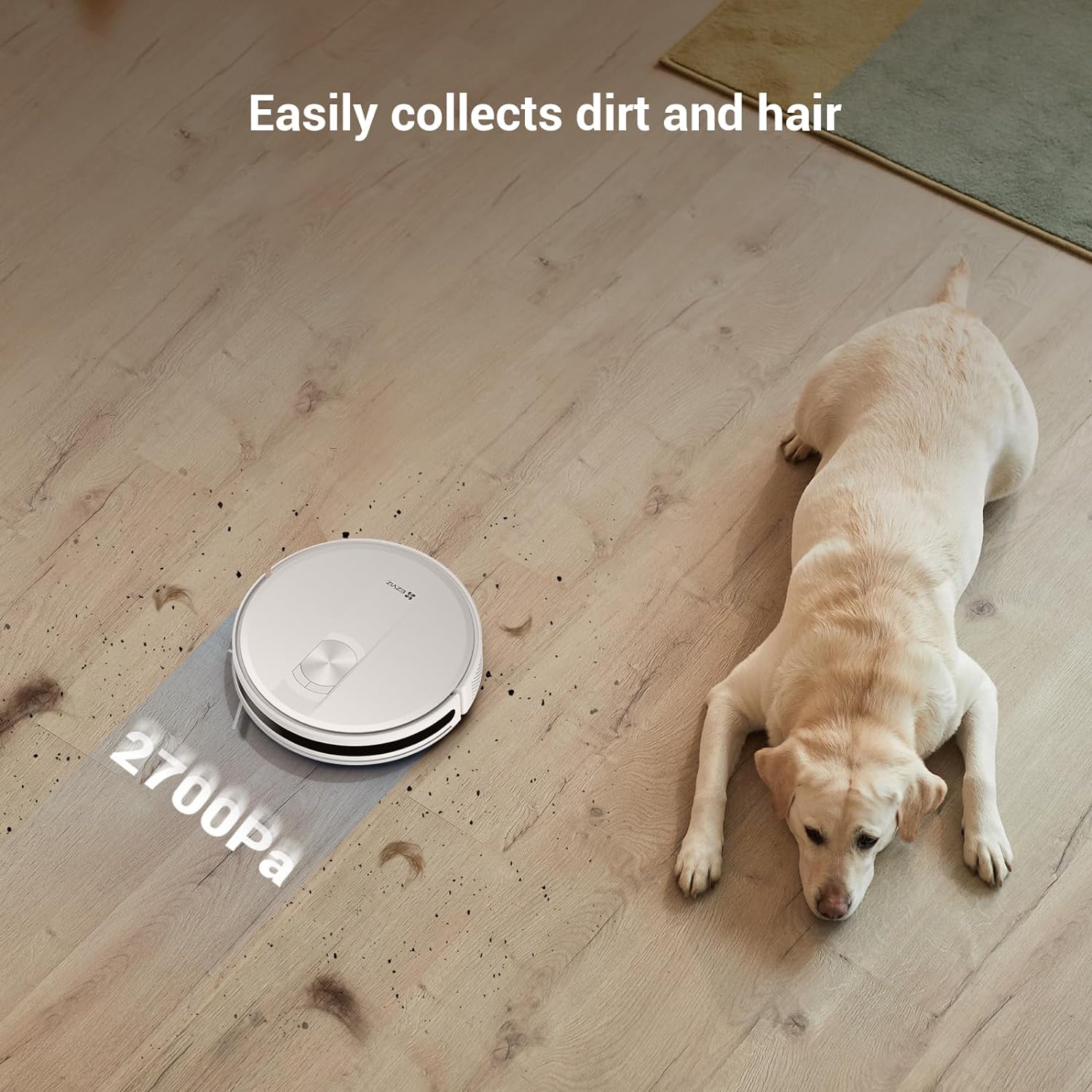 EZVIZ Robot Vacuum Cleaner with 2700 Pa Suction Power Self-Charging Vacuum Cleaner Robot with 800 ml Dust Bag