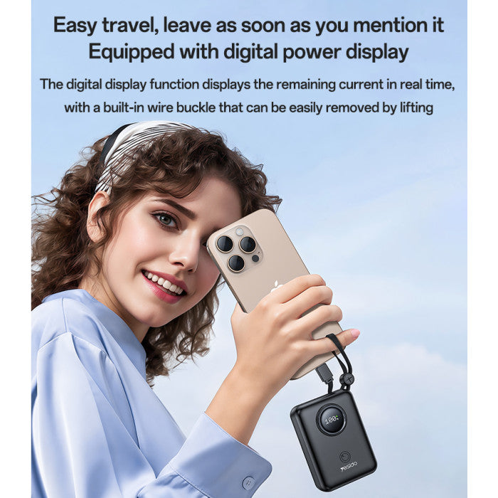 Yesido YP64 10000mAh 22.5W Fast Charging Power Bank with Built-in Cables