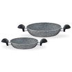 Gordes Granite Look Shallow Pan Set 2 Pieces - Madame Coco JO