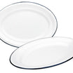 Ibili Blanca Oval Plate 40×27cm – White & Blue
