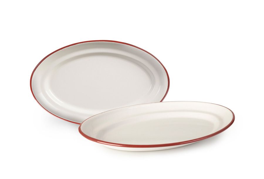 Ibili Bordeaux Oval Plate – White & Red