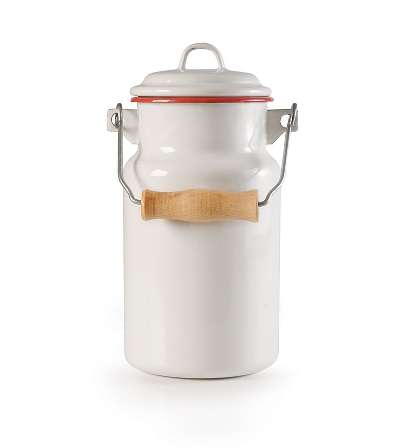 Ibili Bordeaux Milk Pail 1L – White & Red