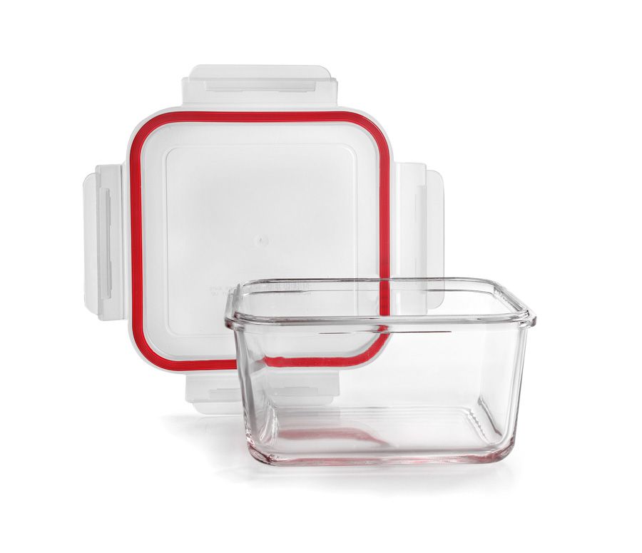 Ibili Lunch-Away 450ml Glass Food Container – Red