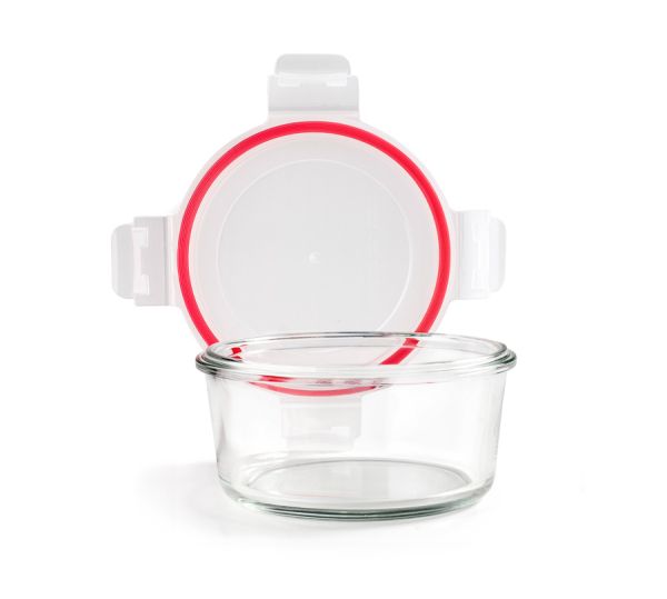 Ibili Lunch-Away 370ml Glass Food Container – Red