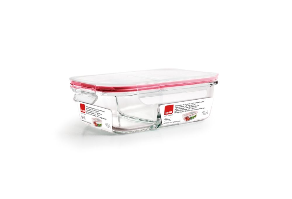 Ibili Lunch-Away 950ml Glass Food Container – Red