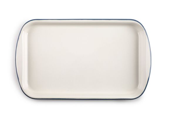 Ibili Vintage Serving Tray 36×21 cm – White & Petrol