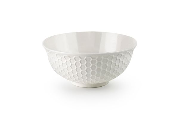 Ibili Hexagon 16cm Ceramic Bowl - White | Modern Elegant Design