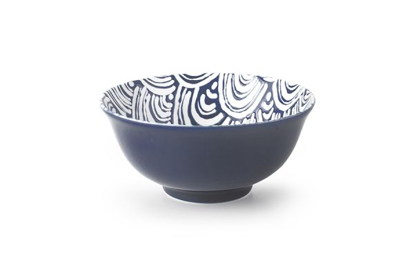 Ibili Halson 16cm Ceramic Bowl - Navy & White | Stylish & Durable