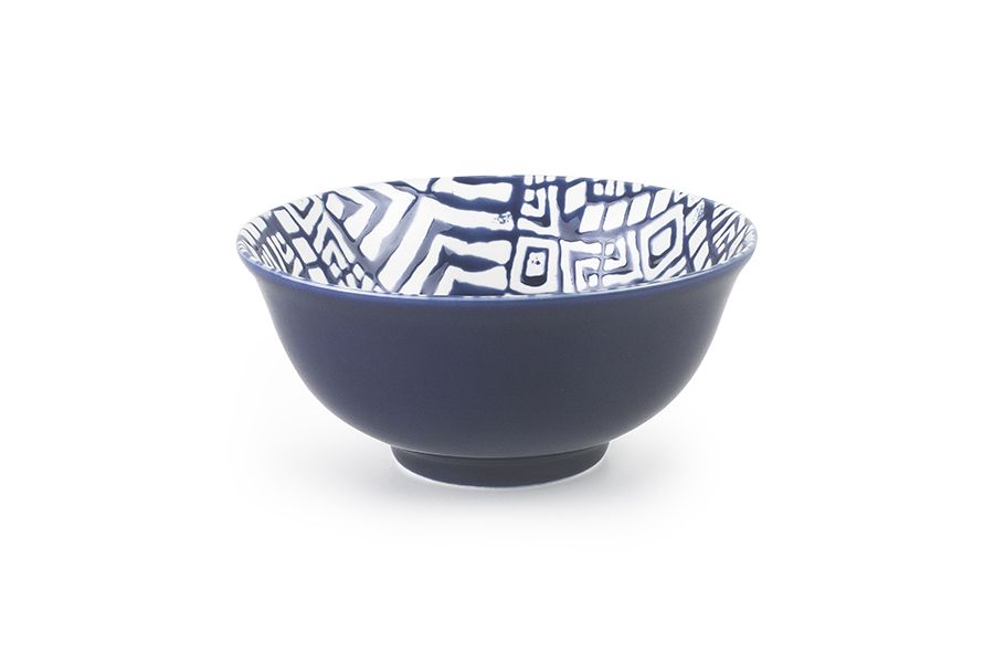 Ibili Gotland 16cm Ceramic Bowl - White & Navy | Stylish & Durable