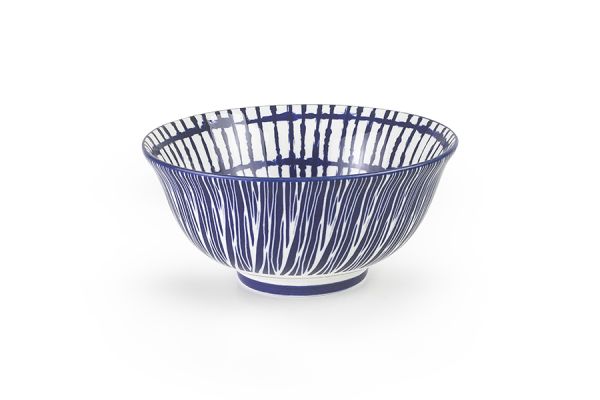 Ibili Talai 16cm Ceramic Bowl - White & Navy | Modern & Elegant