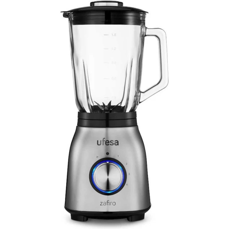 Ufesa BS4800 Sapphire Jug Blender – 1000W, 1.5L Glass Jar, 6 Stainless Steel Blades, Ice Crusher