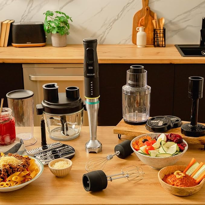 Cecotec Katana 15 Hand Blender Set 1500W Black — Complete Blending Kit with All Accessories