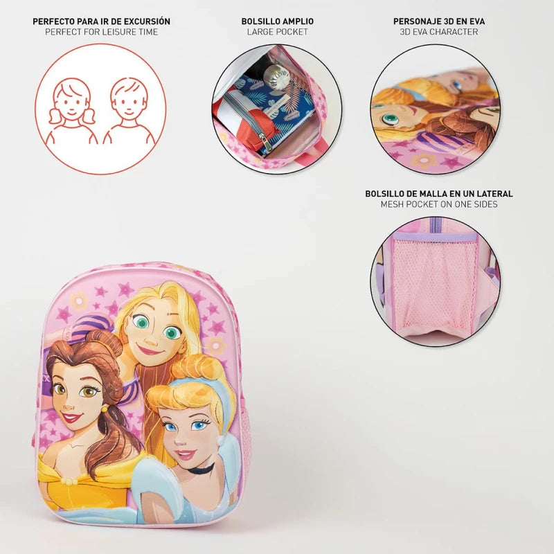 Cerda Kids Backpack 3D Princess – Age 3+ – Cute & Lightweight