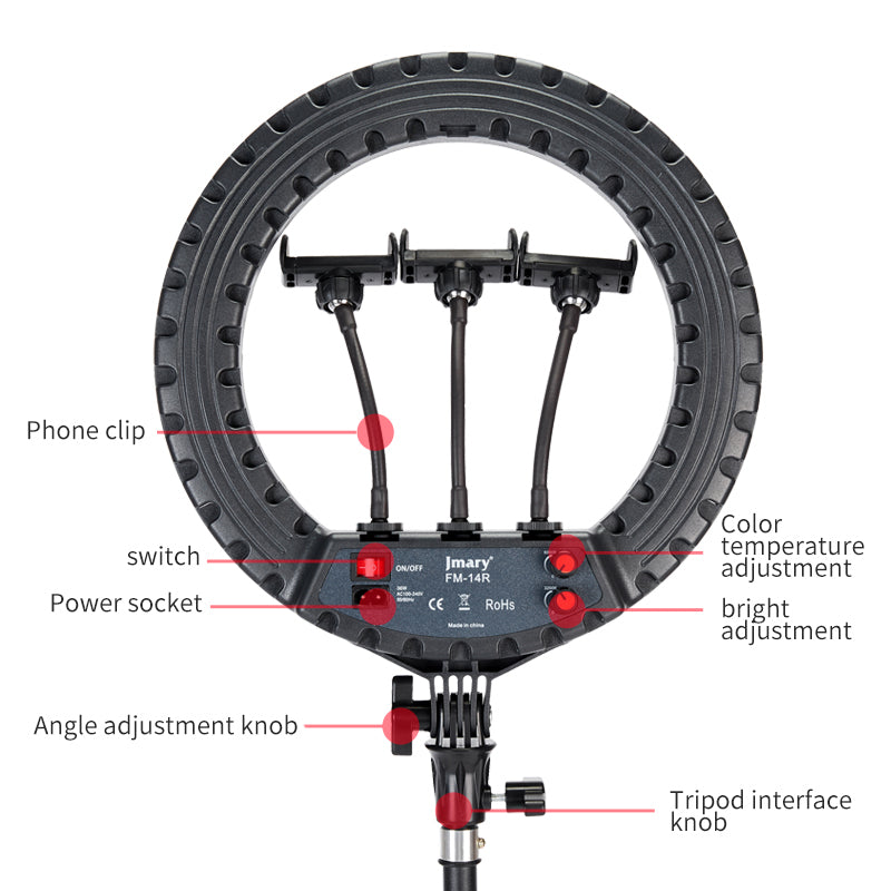 Jmary 14 Inch Selfie Ring Light - Black