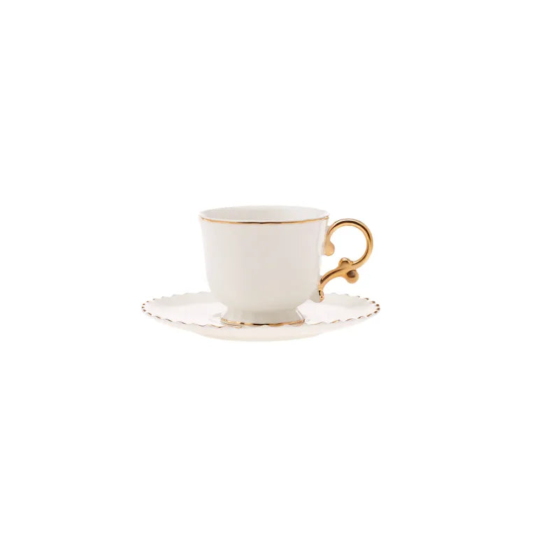 Karaca Elegant 6-Person 80ml Coffee Set, White