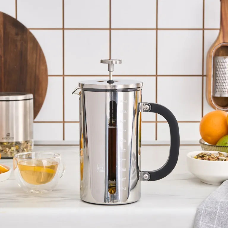 KARACA Poly French Press, 100ml – Compact Metal Design