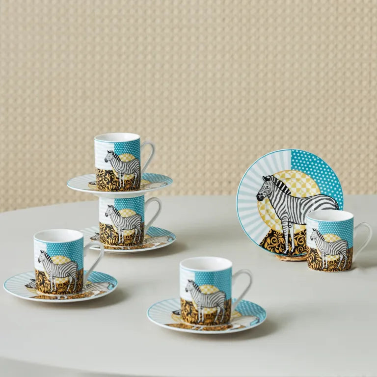 Karaca Animal Coffee Cup Set of 6, 90ml