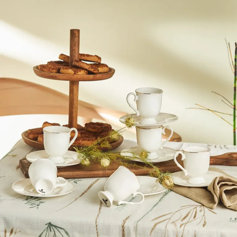Karaca Alin 6-Person Coffee Cup Set, 85 ml