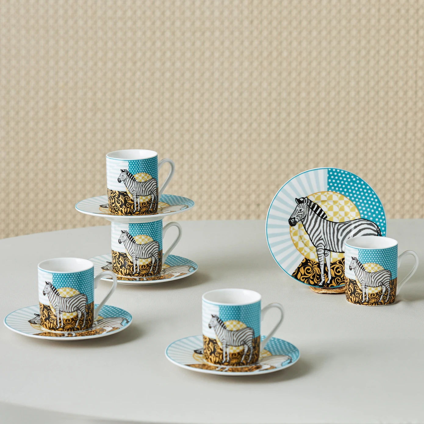 Karaca Animal Coffee Cup Set of 6, 90ml