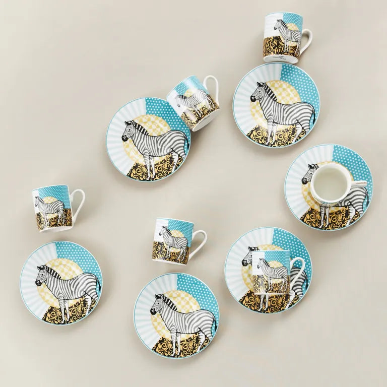 Karaca Animal Coffee Cup Set of 6, 90ml