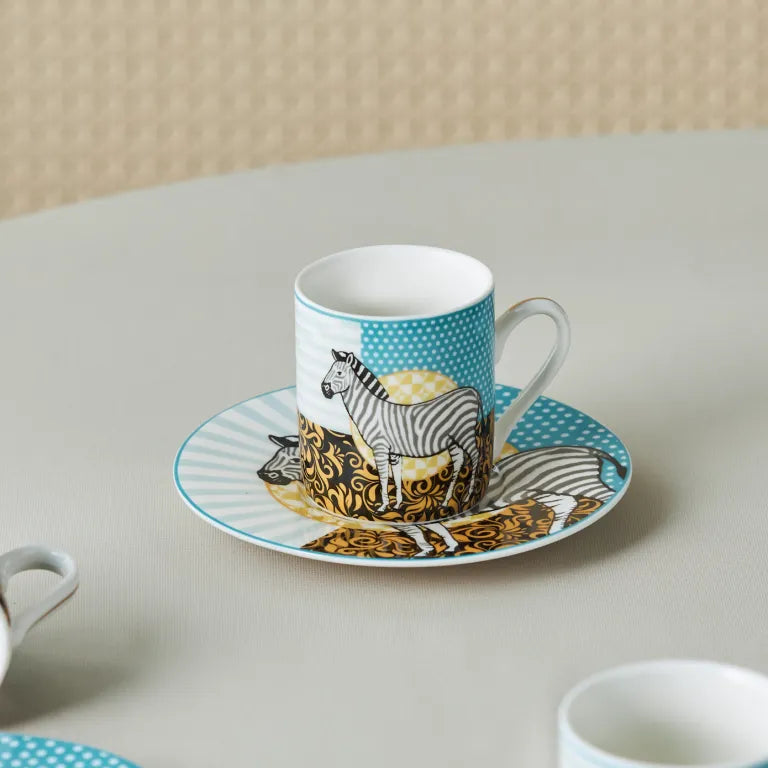 Karaca Animal Coffee Cup Set of 6, 90ml