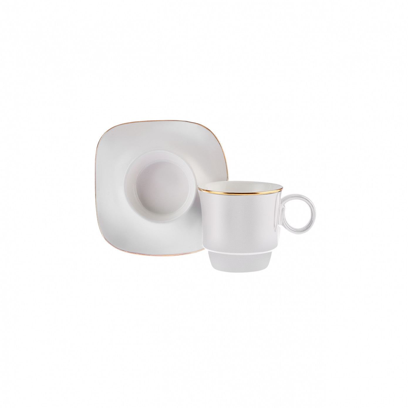 Karaca Torba 6-Person Coffee Cup Set, 90ml, White