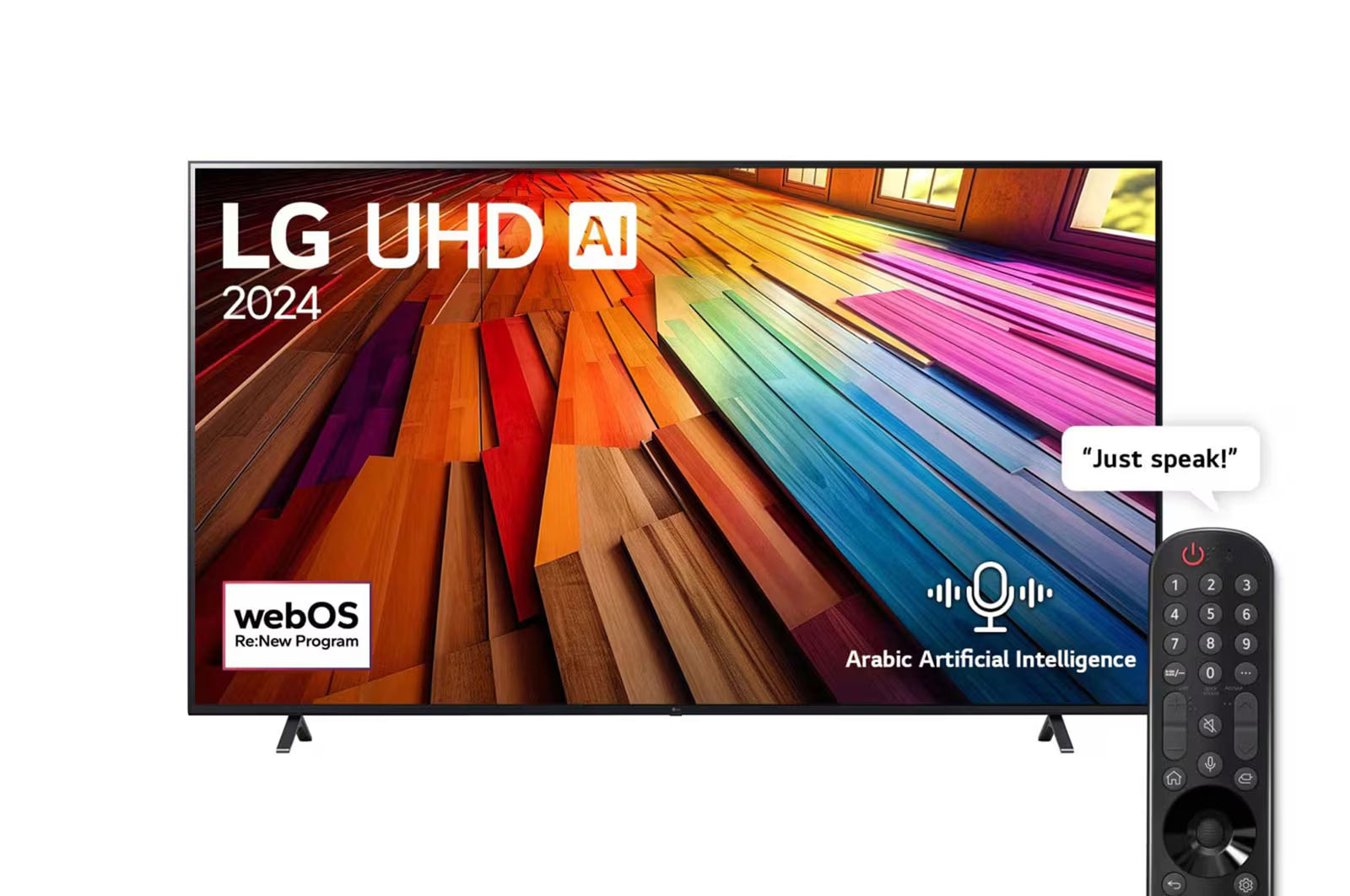 تلفزيون LG الذكي UT80 4K فائق الدقة 86 بوصة - جهاز تحكم عن بعد سحري بتقنية الذكاء الاصطناعي، HDR10، webOS24