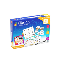 TileTek Magnetic Tile Toppers Numbers Pack, 40 Wooden Pieces, Ages 3+