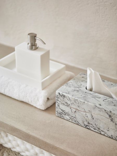 Aquanova Nero Tissue Box – White & Grey