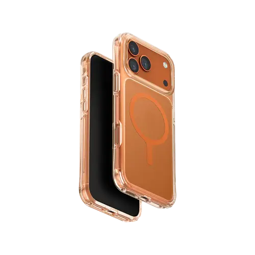 UNIQ Hybrid iPhone 17 Pro MagClick Charging LifePro Xtreme (AF) - Frost Clear/Volt Orange