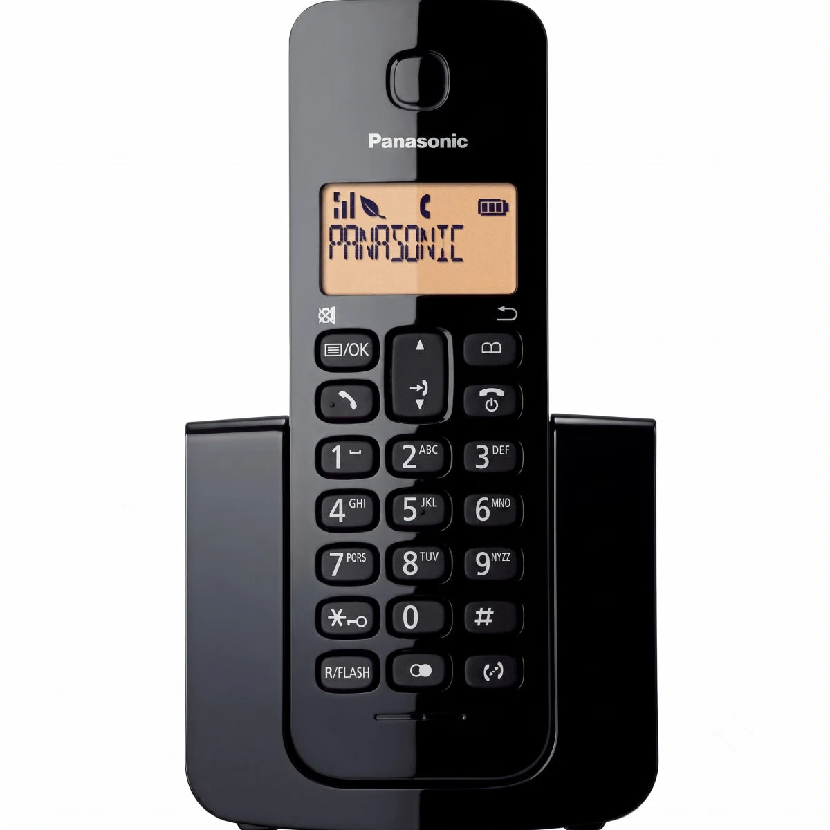 Panasonic KX-TGB110 Digital Cordless Phone, 1.4" LCD Display, 50-Item Phonebook, Black