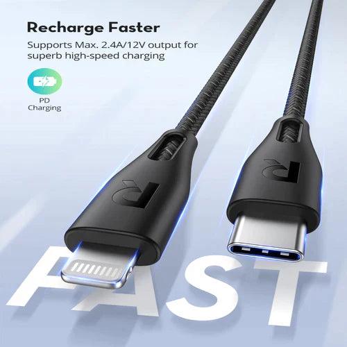 RAVPower Type-C to Lightning Cable 1.2m Nylon Color Braid Cable