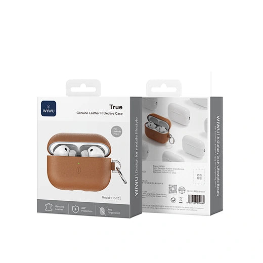 غطاء حماية WiWU Genuine Leather HC-201 لسماعات AirPods Pro