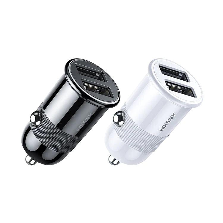 Joyroom 3.1A Fast & Safe Car Charger for 2 Devices - Black & White