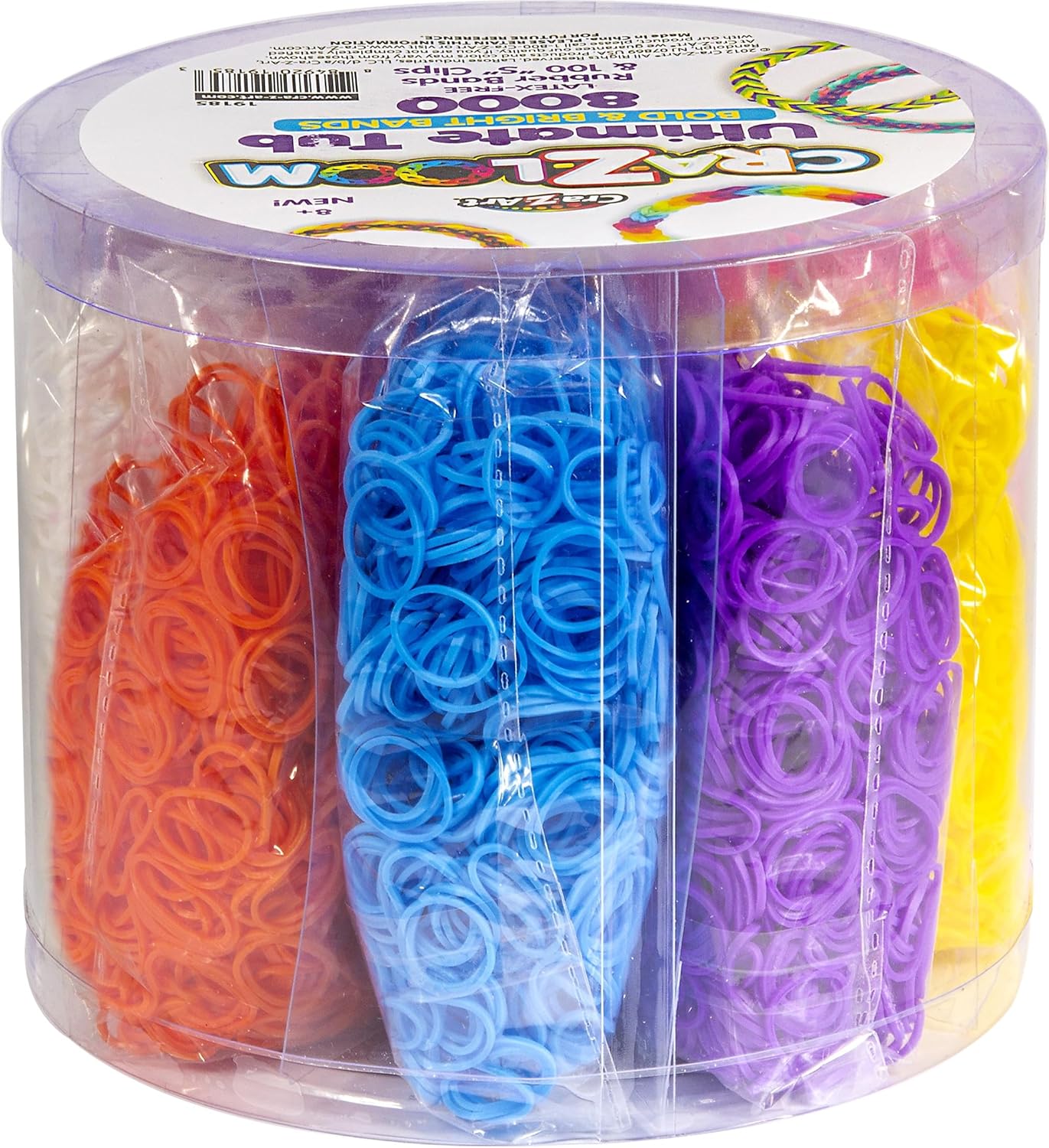 Cra-Z-Loom Ultimate Tub: 8000 Rubber Bands & 100 S Clips