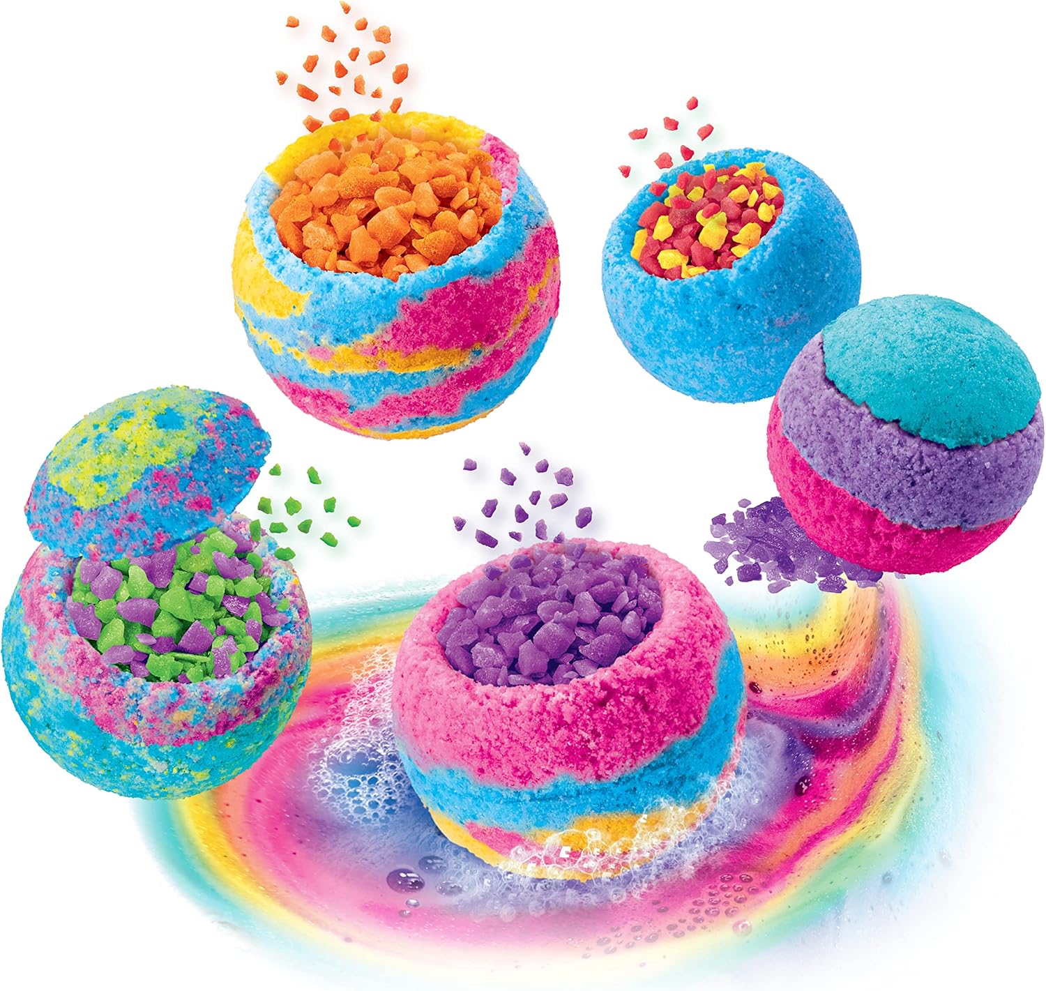 CRA-Z-ART Rainbow Popping Fizzing Bath Bomb Kit for Kids