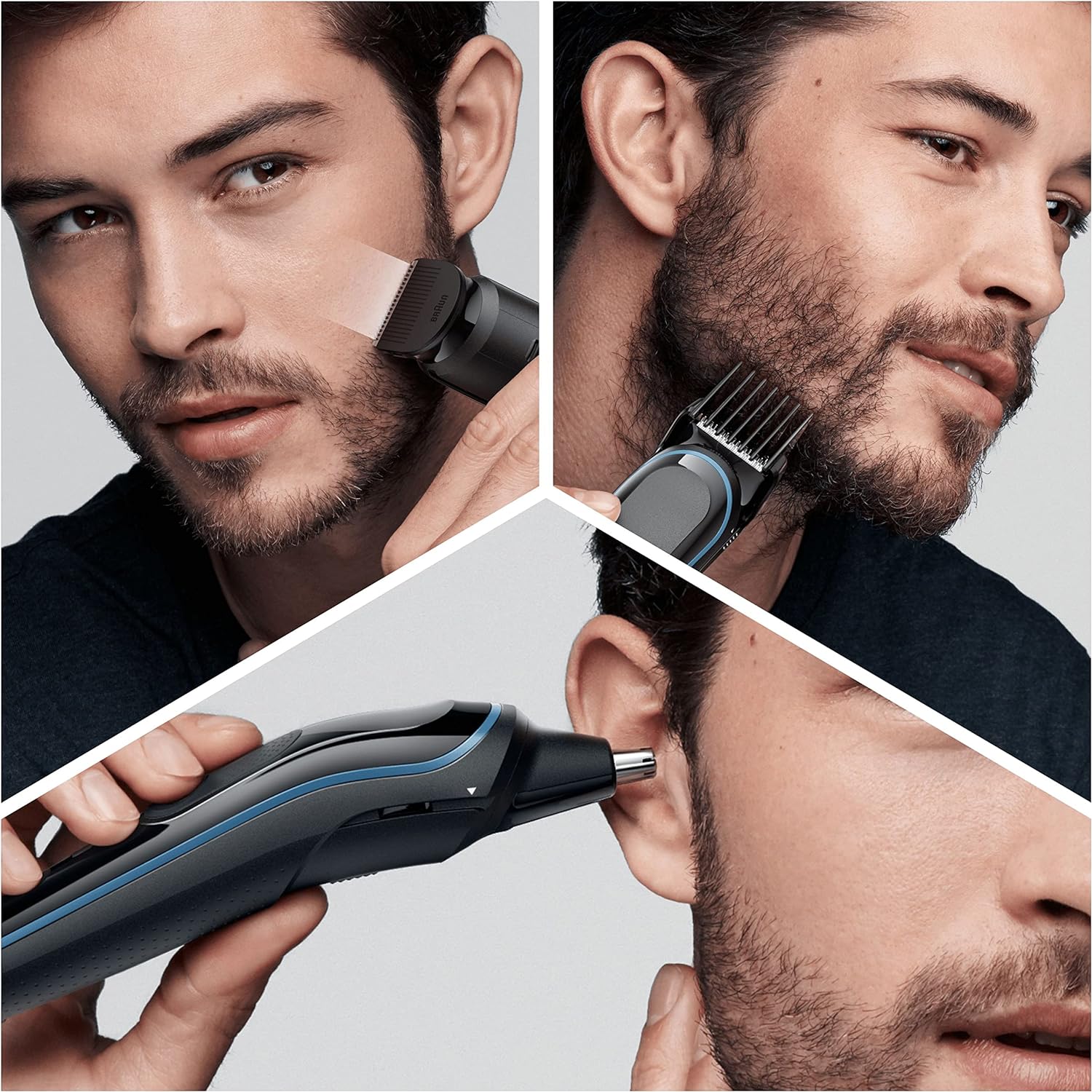 Braun: 9-in-1 Men's Grooming Kit ,Beard Trimmer, Hair Clippers, Ear & Nose Trimmer - Black/Blue