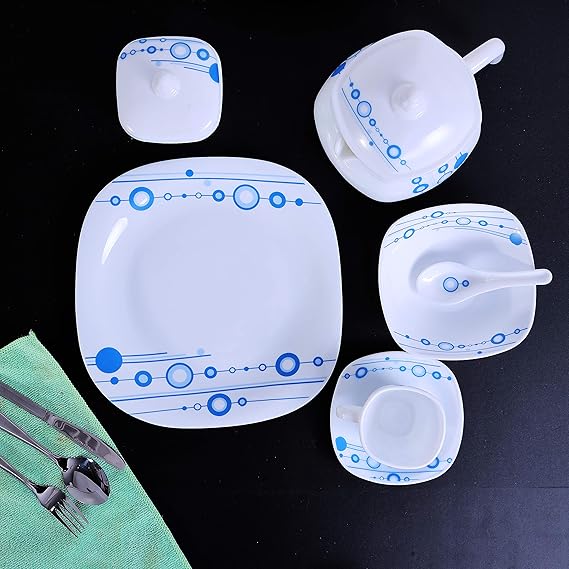Royalford RF9760 Opalware 97-Piece Elegant Dinner Set