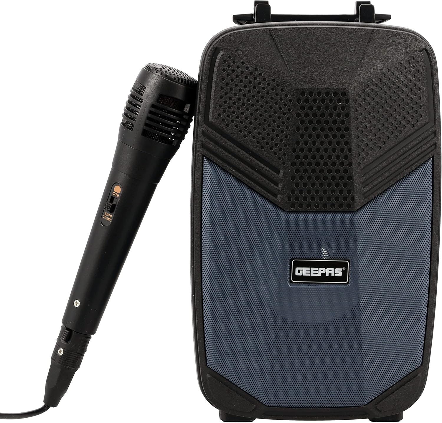 Geepas Portable Bluetooth Speaker with Microphone – GMS11156 | USB/TF/FM/AUX | LED Light | 10W | 30M Range | Black