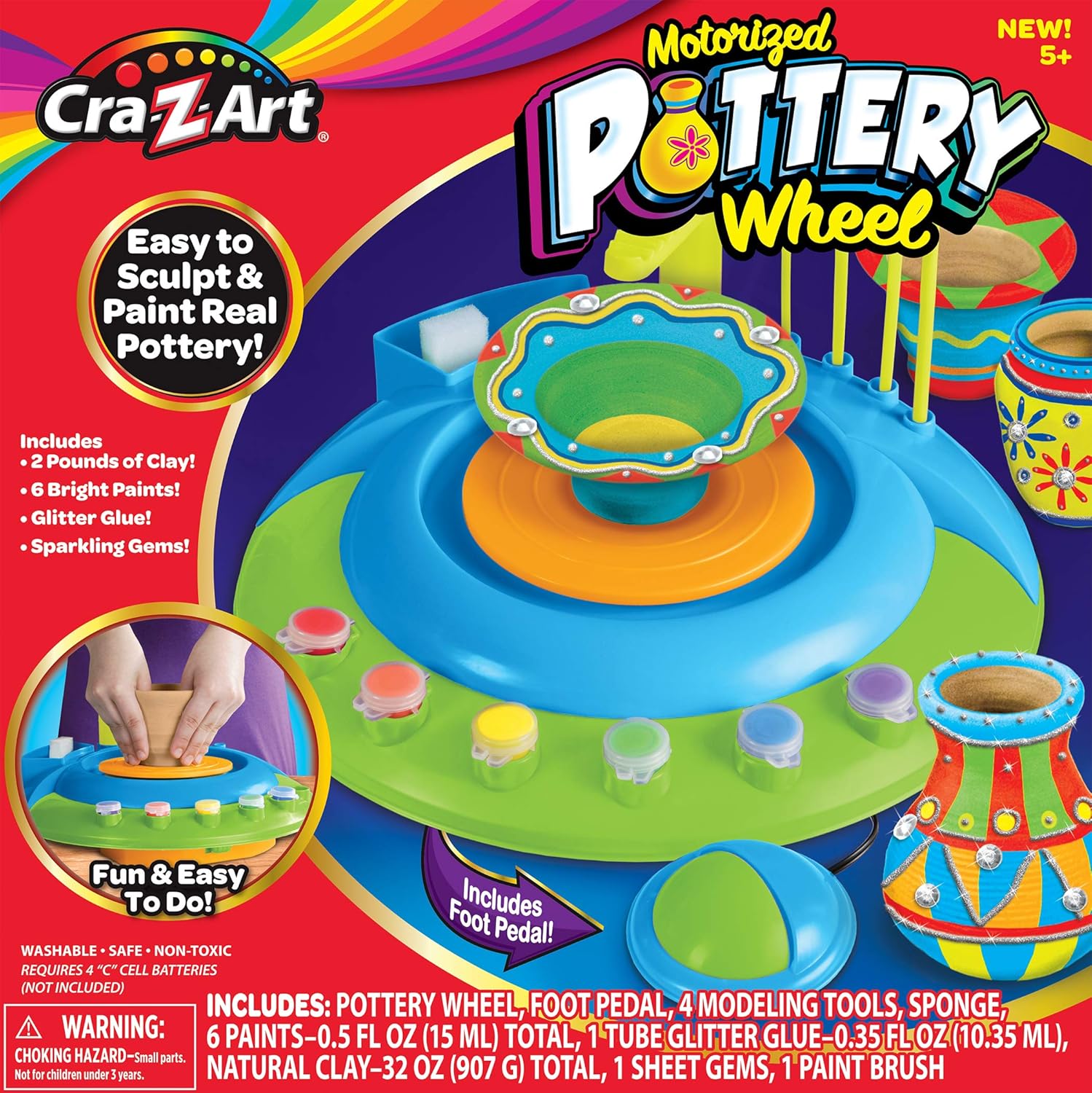 Cra-Z-Art Children’s Motorized Pottery Wheel Activity Set