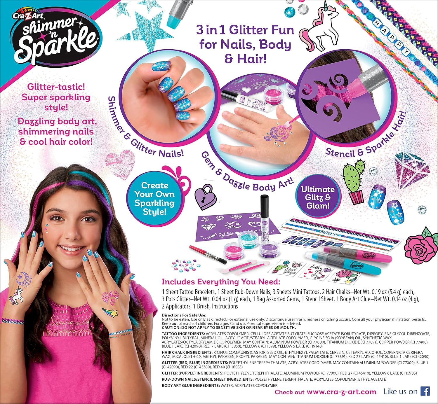 Shimmer ‘N Sparkle 3-in-1 Glitter Beauty Set for Kids