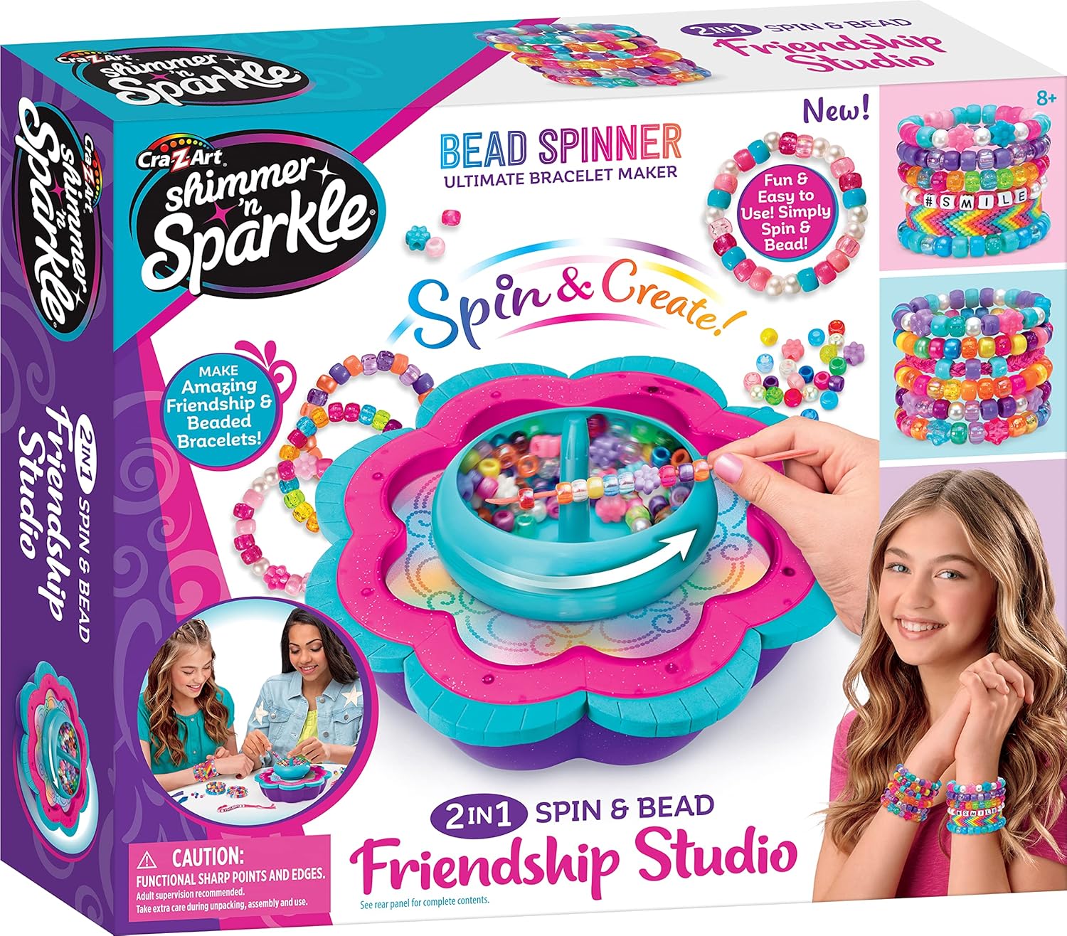 Car-Z-Art 2-in-1 Spin & Bead Friendship Studio for Kids