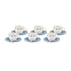 Karaca Fine Pearl Azur 6-Person Coffee Set, Blue