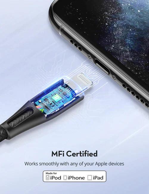 RAVPower Type-C to Lightning Cable 1.2m Nylon Color Braid Cable