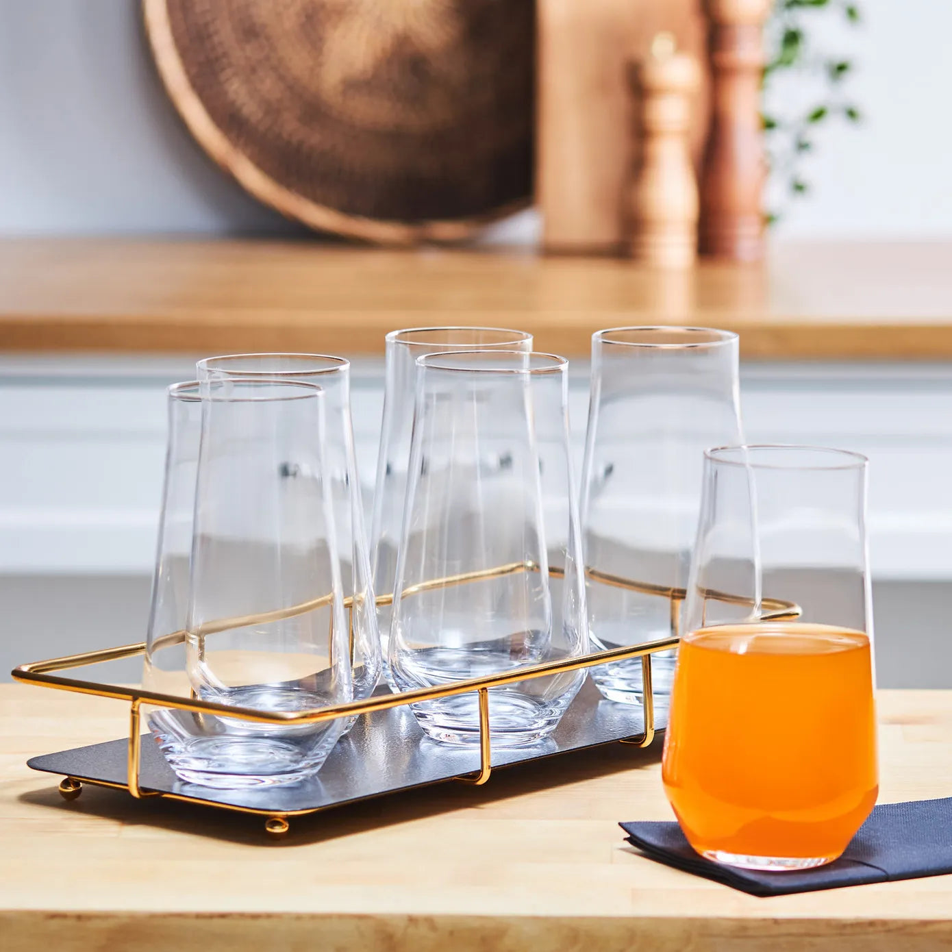 Karaca Even 6-Piece Highball Glass Set, 480ml – Clear & Stylish