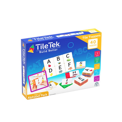 TileTek Magnetic Tile Toppers Uppercase Alphabet Pack, 40 Wooden Pieces, Ages 3+